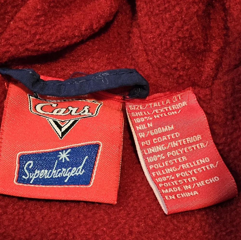 Y2k Disney Cars Lightening McQueen Boys 3t Heavy Jacket‎ Coat Fleece Lined Nitro